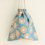 フラワー(ブルー)　両ひもコップ袋