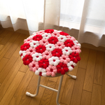 ☆送料込☆お花畑な円座クッション Red①(L)