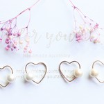 mini heart cottonpearl♡　ピアス/樹脂ノンホールピアス（イヤリング）
