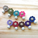 新作✨🍇🍁Autumn bloomerイヤリング🍁シャイニーパールでおめかしver.(スワロフスキークリスタル)