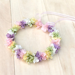 お色変更OK  ふんわりあじさいの花冠（大人用）プリザーブドフラワー　女の子　ヘッドドレス　ウェディング　ピアノ　発表会　カチューシャ　フラワーガール　リングガール