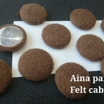 【4個】25㎜ brown felt cabochon
