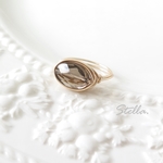 【スモーキークォーツ】ワイヤーラップ＊ボリュームリング