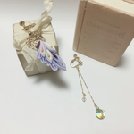 【つまみ細工】朝やけ蝶々 ピアスイヤリング