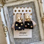 【再販☆】ドット柄リボンタッセル✱大人可愛いピアス