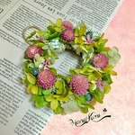 💐再販ミニリース＊千日紅直径12cm