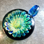 ガラスのネックレス rainbow flower【blue& green】