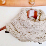 木の葉シリーズスヌード並太糸幅広タイプ／亜麻色