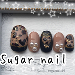♡再販♡ネイルチップ♡秋冬ネイル♡レオパード