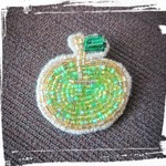 林檎🍏青リンゴ ビーズ刺繍ブローチ⭐