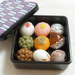 和菓子９個重箱入り☆黒☆ミニチュアフード