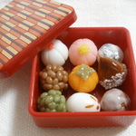 和菓子９個重箱入り☆赤☆ミニチュアフード