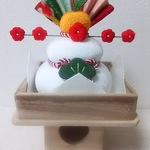 ちりめん  鏡餅(三宝付き)