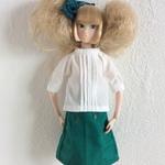 D128＿白のブラウス（22cm・27cmドール）