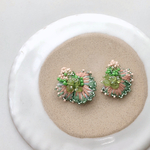 【受注制作】betta (GR×OR)刺繍ピアスorイヤリング　