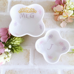 2個セット＊ラプンツェルカラー♡ピンク×パープル 繊細なティアラでプリンセス気分＊フラワーガーデン 花柄 名入れボウル 小鉢