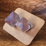 フローライトの原石ピアス