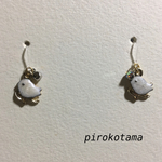 小さな鳥さん ホワイト アレルギー対応ピアス