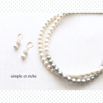 special set♡2way♪bi-colorｺｯﾄﾝﾊﾟｰﾙ8㍉long necklace
