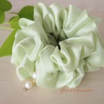 もこふわ♥apple greenシュシュ