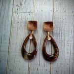 シール（貼る）ピアス　ブラウンの雫