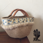 麻バッグ★リアルファー付き