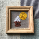 ＊お月見団子の刺繍ミニ額