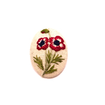植物図鑑 アネモネ 刺繍ブローチ  レッド