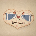 トールペイント　ハートの壁飾り（welcome）