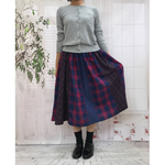 秋物新作＊新作1点物＊大人可愛い＊ チェック&チェックボルドー系のはぎスカート  スカート 