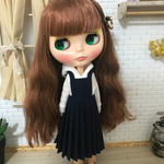 【送料無料】リカちゃん/ブライス  プリーツエプロンワンピ