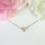 残り１点  ジルコニア(4mm)☆エレガンスゴールドチェーンのシンプルネックレス 