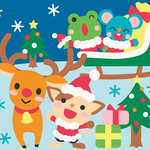 12月　壁面飾り　クリスマス　動物　サンタクロース　保育