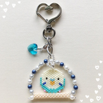 💖チャーム付き ブランコに乗ったセキセイインコ(レインボー)♂