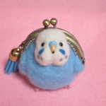 羊毛フェルト　激カワ♥赤ん坊セキセイインコがま口　オパーリン　ゆこりん工房