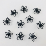 ☆5個☆【高品質】立体 フラワー 黒 パーツ