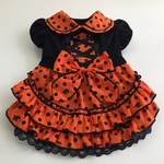 ハロウィン・ドット柄の姫系ワンピース＊オレンジ