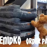   【受注製作】『DENIDOKO』 Lサイズ　スクエア型ベッド    