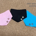 犬猫用 バンダナ無地 肉球刺しゅう入り ドッグウェア 犬服 