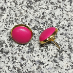 [再販]革とピアス(ホットピンク&ゴールド)