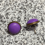 [新色]革とピアス(バイオレット&アンティークゴールド)