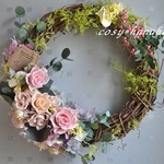 ピンクベージュ＊ローズガーデンwreath