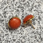 [新色]革とピアス(茶色&ゴールド)