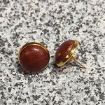 [新色]革とピアス(チョコ&ゴールド)