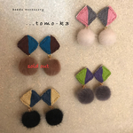 バイカラー刺繍＊ファーボール