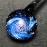 ≪銀河の光≫　ガラスのペンダント Glass accessories  宇宙