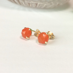 カーネリアンのひと粒ピアス・14KGF
