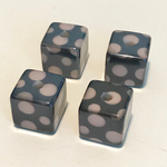 import square cube beads 4pc  16mm  glay beige dot