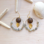 【NEW】natural style #2 ウッドビーズのフープピアス
