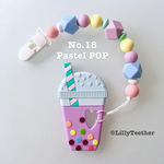 No.18: Pastel Pop おしゃぶりホルダー (歯固めにもなります)